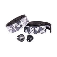 Reedark Yol Bisikletleri İçin Eva Köpük Dikişli Anti-sapma Vuruş Emici Renkli Direk Bandı Siyah-beyaz