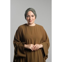 Hürrem Bone Koyu Vizon Pratik Hazır Geçmeli Tesettür Bone Sandy Pileli Salaş 2121 38 Koyu Vizon