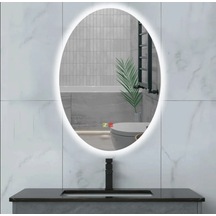 60x80 H Cm Buğu Çözücülü Dokunmatik Işıklı Ledli Elips Banyo Aynası Şeffaf