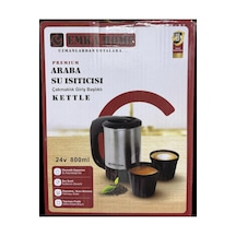 Emka Home Premium 24v Araç İçi Su Isıtıcı Kettle 800 Ml Çakmaklık Girişli Paslanmaz Çelik Kettle