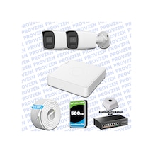 Provzen Hikvision Hibrit Ip Colorvu 2 Kameralı Güvenlik Kamerası Mikrofonlu Olay Anında Bildirim