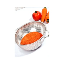 Paslanmaz Çelik Makarna Süzgeci 26 cm Metal Kulplu Makarna Süzgeç