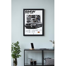 Bmw F90 M5 Ahşap Çerçeveli Poster Tablo 4.4 Twinpower Super Sedan