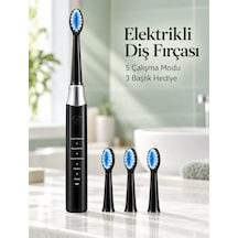 Lb Günlük Ağız Bakımı İçin Şarj Edilebilir 5 Modlu Siyah Elektrikli Diş Fırçası