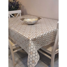 Ithal Pvc Muşamba - Desenli Silinebilir Masa Örtüsü 07iz07 Kahverengi