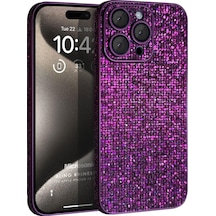 Microsonic Apple Uyumlu iPhone 15 Pro Kılıf Bling Rhinestones