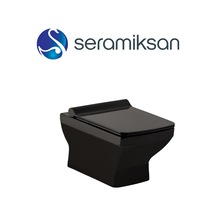Seramiksan A041043H Silva Kanallı Yavaş Kapak Asma Klozet Siyah