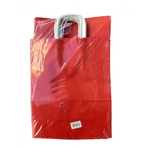 Büküm Saplı Kraft Kağıt Çanta Karton Hediyelik Poşet Torba - Kırmızı - 31x41 Cm. - 25 Adetlik 2paket