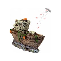 Konesam Akvaryum Batık Gemi Dekoru - Balıklar İçin Eğlenceli Saklanma Alanı