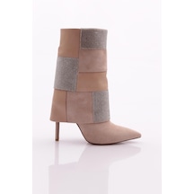 Dgn 1133 Kadin Topuklu Bot 1133-2125-R0186 Bej Süet