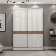 Milano Sürgülü Gardırop - Vizon/zebra 160x223x60 Cm