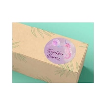 Pembe Teşekkür Ederiz Etiketi Sevimli Sticker Yuvarlak Mat Sticker 4 Cm 40 Adet Çok Renkli