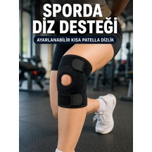 Trendexa Mey İthalat Sporcu Dizliği Açık Patella Tasarımlı Ayarlanabilir Cırtlı Kısa Diz Desteği