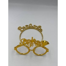 Plastik Brıde To Be Taç Gözlük Gold 2 Li Set
