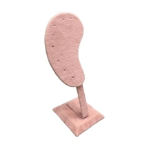 Yerli Üretim Süet Kumaş Pembe Renk Ayaklı Küpe Sergileme Dekoru Pembe