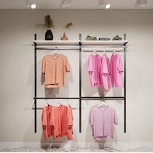 Konik Dikme Mağaza Raf Sistemi & Dekoratif Mağaza Rafı & Duvara Monte Mağaza Rafı Siyah