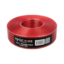 Magicvoice 2x0.43 Şeffaf Kırmızı Siyah 100 Metre Hoparlör Kablosu