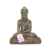 1 Adet Ahşap Oturan Buda Figürü Oturma Pozlu Dekor Heykeli Ve Ev Ofis Dekoru, Wooden Buddha Statue, Buddha Figurine