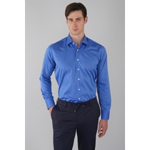 Bisse Klasik C Yaka Regular Fit Cepsiz Gömlek Mavi Gmkls250053 35 Mavi