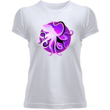 Abstract Pinky Octopus Kadın Tişört