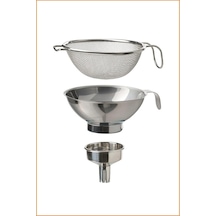 Ikea Korken 3 Parça Süzgeç-huni Seti, Paslanmaz Çelik, 3 Parça Paslanmaz Çelik 49827492347 Çok Renkli