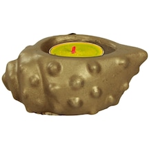 Mumluk Şamdan Tealight Mum Uyumlu Deniz Kabuğu Model - Altın
