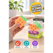 Mini Manyetik Zeka Küpü 3x3 Tic Tac Mini Speed Cube Hız Küpü Akıl Oyunu Yj 5.5 Cm