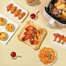 Aırfrey Pişirme Kağıdı,xl,xxl Aırfreyler İçin Parşömen Kağıdı,sıvıya Ve Yağa Dayanıklı Sıcak Hava Fritözleri İçin Yanmaz Kağıt 50 Adet