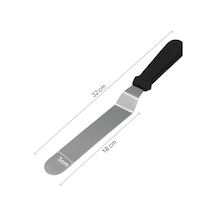 Narkalıp Paslanmaz Çelik Eğik Pasta Sıvama Spatulası Oval Uçlu Orta Boy Çelik Gri Diğer