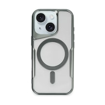 Newface Apple İphone 15 Plus Kılıf Boyi Magsafe Silikon Kapak - Yeşil