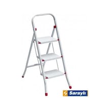 Mey İthalat Saraylı Pratik Metal Merdiven Beyaz 3 Basamaklı