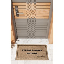Rugmood Modern Dijtal Baskı Stress & Shoes Outsıde Kapı Önü Paspası Çok Renkli