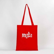 Mgla Logo Kırmızı Gabardin Bez Çanta