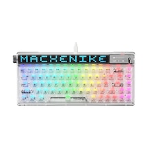 Machenike KT68 Kablolu Crystal Tactile Switch LCD RGB İngilizce Oyuncu Klavye
