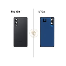 Samsung Galaxy S25 Edge Siyah Renk Lensli Arka Kapak Arka Cam Batarya Kapağı Pil Kapağı Lazer Kesim Back Cover Galaxy S25 Edge Uyumlu
