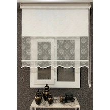 Beyaz Renk Çift Mekanizmalı Tül Ve Stor Zebra Perde Kırık Beyaz - 97209528 Kırık Beyaz