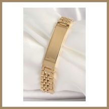 Bezos 316l Çelik Gold Renk Zincir Künye Model Erkek Bileklik 22