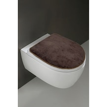 Klozet Kapak Örtüsü Ultrasoft Düz Kahve Kahverengi
