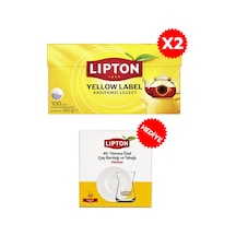 Lipton Yellow Label Demlik Poşet Çay 100lü X 2 Adet + Lipton 40. Yıl Tekli Çay Bardağı Hediyeli