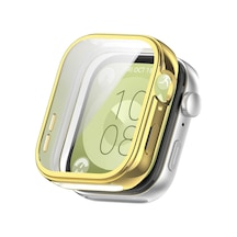 Huawei Watch Fit 3 İçin Kılıf 360 Full Round Soft Silicone Gold Watch Fit 3 İle Uyumlu Kılıf - Gold Çok Renkli