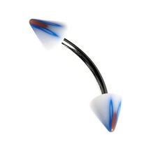 Tdgr00892 Curved Barbel Çelik Spike Piercing K7 Çok Renkli