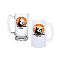 Yoga Yapan Kedi Buzlu Ya Da Buzsuz Bira Bardağı