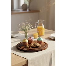 Presy - Ahşap Sunumluk Servis Tabağı Sunum Tepsisi 28,5 cm