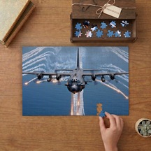 Savaş Uçağı Hava Gösterisi Tasarımı 240 Parça Ahşap Puzzle Ahşap Kutuda Mpy10157