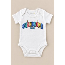 Babylimon Handsome Beyaz Kısa Kollu Çıtçıtlı Bebek Zıbını Beyaz - 930083981 Beyaz