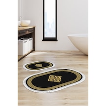 Eko Trend Djt 2 Li Yıkanabilir Kaymaz Taban Oval Banyo Paspas Klozet Takımı 656m Modern Gold 60 X 100 - 50 X 60