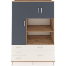 Kronos Dolap 7 Raflı 5 Çekmeceli 3 Kapaklı 132x59x195 Çam-ant... Çam