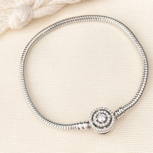 Charm Bileklik Tektaş Model 316 L Paslanmaz Çelik Gümüş