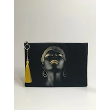 Afrikalı Kadın Clutch Portföy Çanta