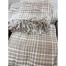 Sesli Comfort Kahve Pötikare Ekose Skoç Pamuk Örme Battaniye 200x220 Çift Kişilik Battal Diğer